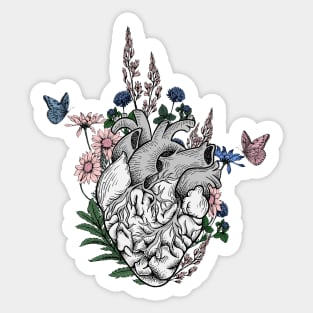 Flowers blooming heart Sticker